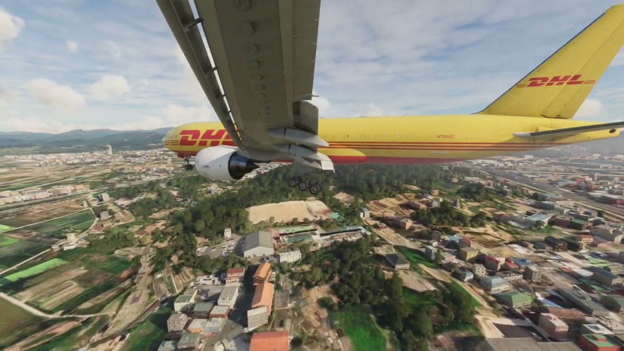 Впечатляющая посадка DHL в международном аэропорту Тэгу