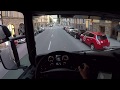 Stockholm City Relaxing drive out of tight garage, Scania P280 - Truck Driving (POV, gopro 5). 2017