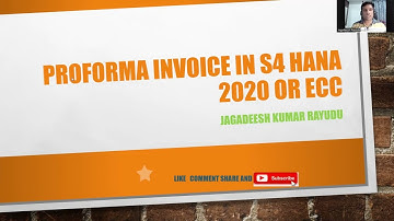 PROFORAM INVOICES IN S4 HANA 2020