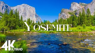 FLYING OVER YOSEMITE (4K UHD)  Amazing Beautiful Nature Scenery with Piano  Music  4K Video HD
