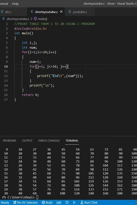 C Language programming Table#coding #shorts - YouTube
