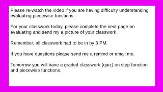 Evaluating Piecewise Functions - Google Slides
