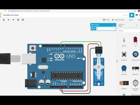 Arduino ThinkerCAD: Servo Motor using Library - YouTube