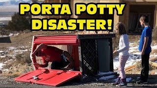 Kid Temper Tantrum Tips Over Porta Potty While Daddy Was Inside Original 