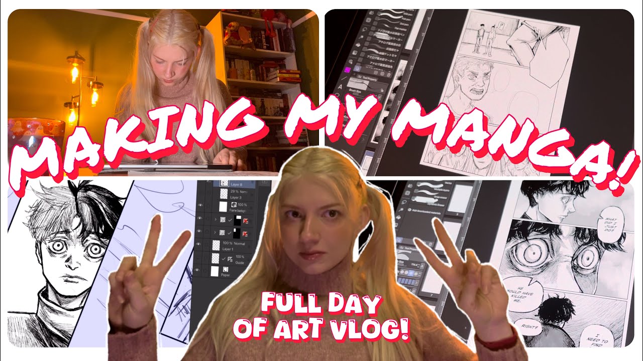 A full day of working on my manga! - All day art vlog 
