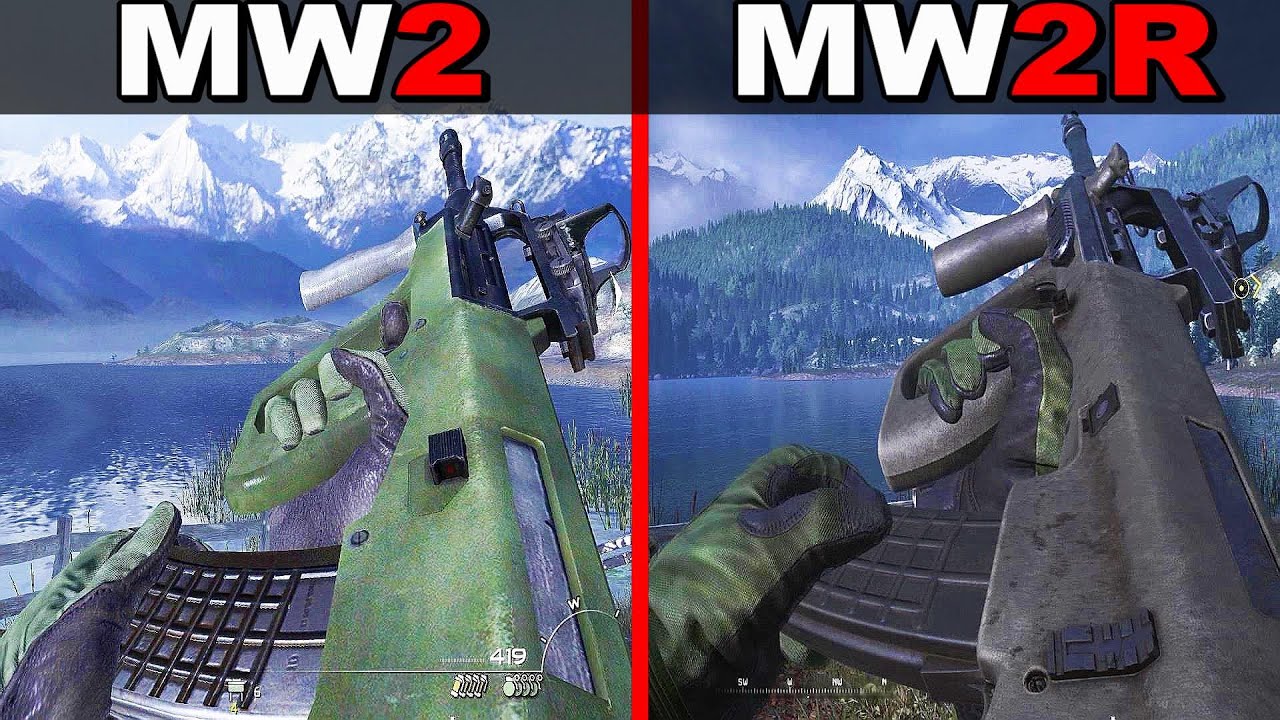 MW2 vs MW2 Remastered All Weapons Comparison [MW2 vs MW2CR] YouTube