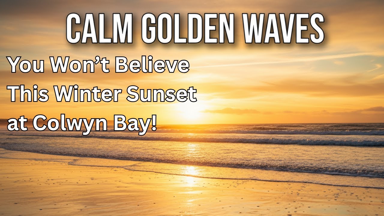 Golden Hour at Colwyn Bay Beach in Winter, Breathtaking Wales, Nature Scenery