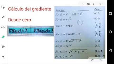 Cálculo del gradiente desde  cero . Cálculo vectorial