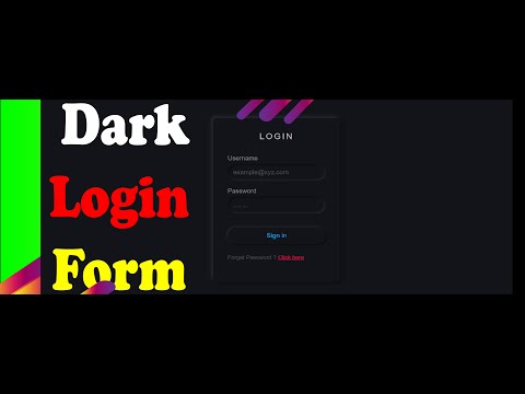 Create Dark Login Form New Video 2021 #short