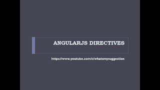 Angular JS 1 Directives Introduction (In Telugu)