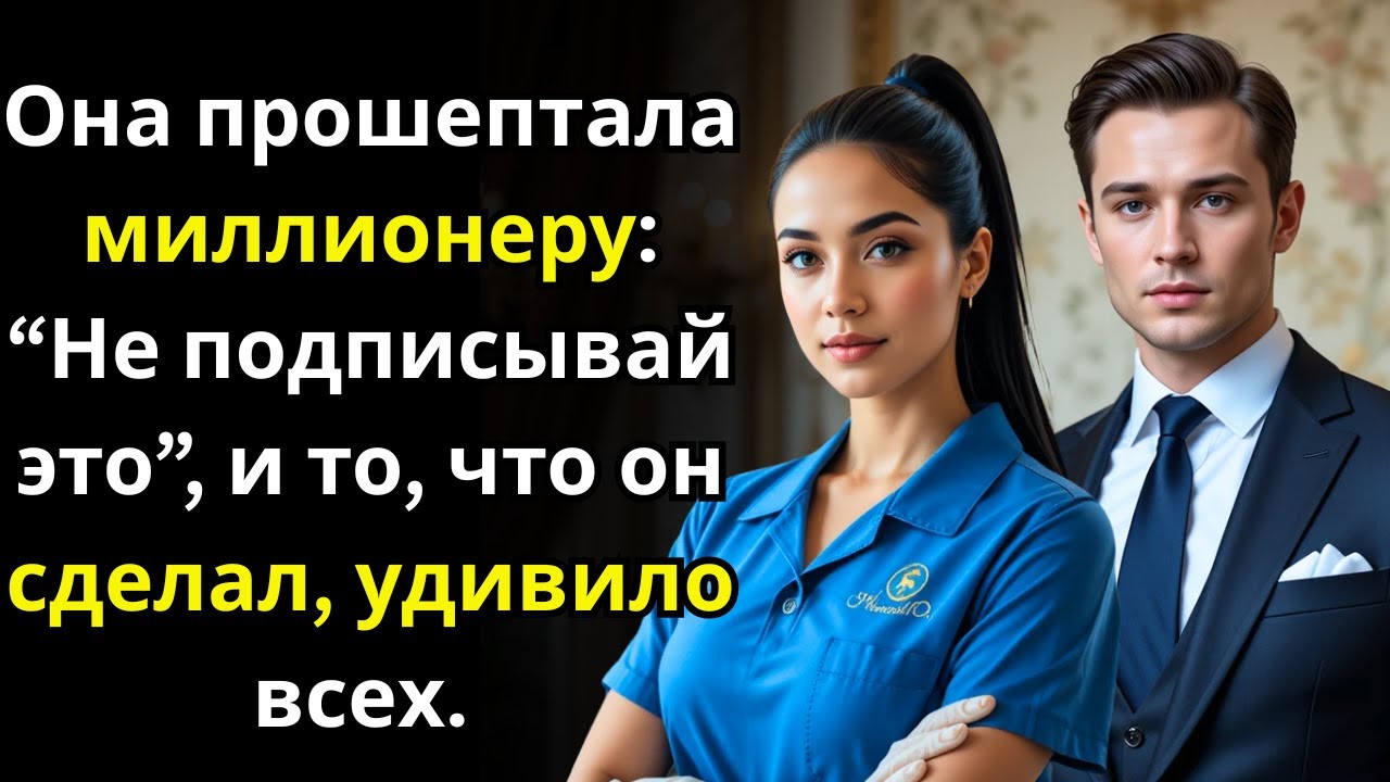 УБОРЩИЦА ПРОШЕПТАЛА МИЛЛИОНЕРУ НЕ ПОДПИСЫВАЙ ЭТО И ТО ЧТО ОН СДЕЛАЛ УДИВИЛО ВСЕХ