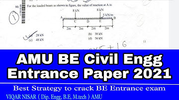 amu BE Civil Engineering Paper 2021 | best strategy for crack BE Entrance exam | amu BE paper