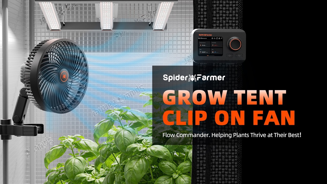 2026 Upgraded Spider Farmer Clip Fan: Ultra-Quiet Airflow & Smart