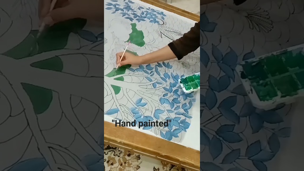 hand painted silk paints( Step 3) final process ✨ #silk paints##silkpainting #artwork#handpainted