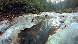 1 hour murmur of a brook in winter. True relaxation