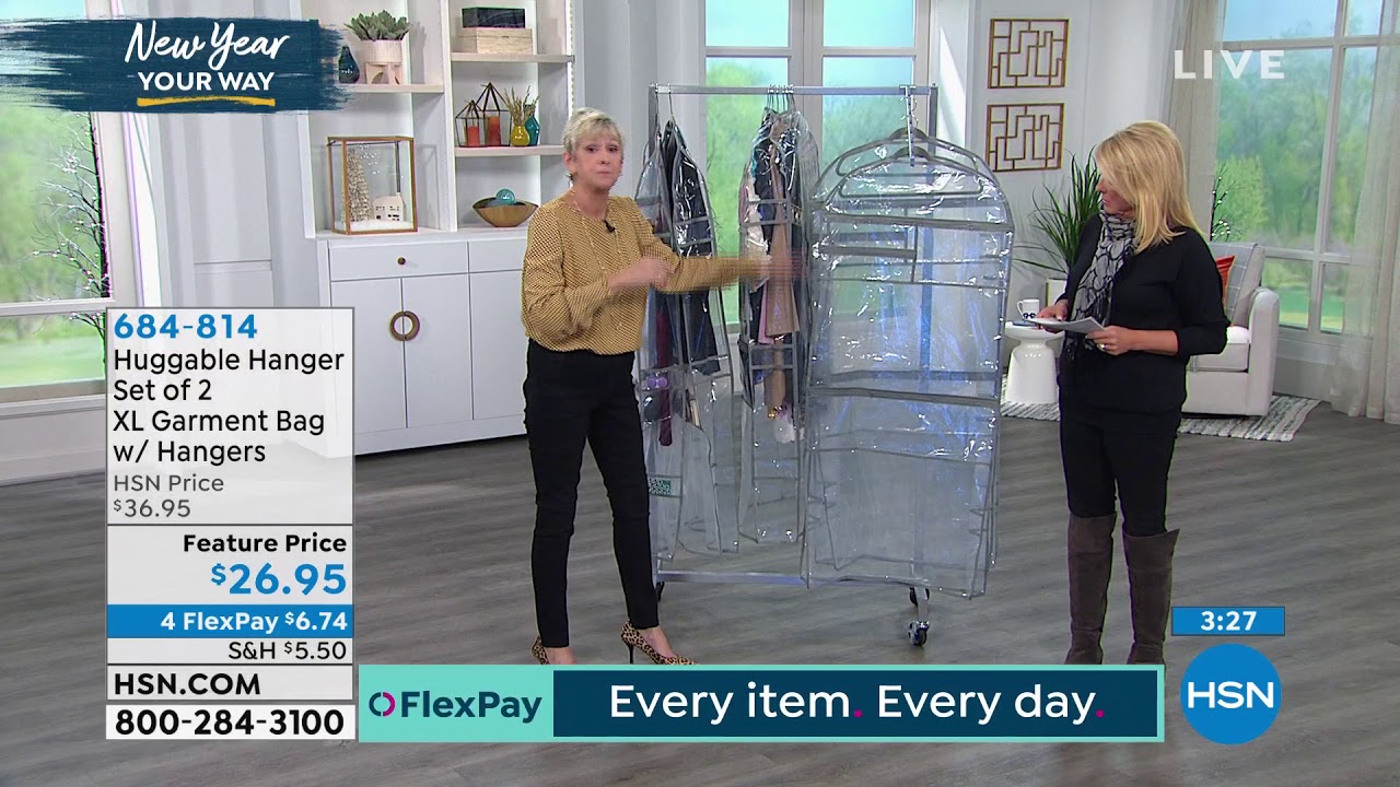 Huggable Hanger Set of 2 XL Garment Bag with Hangers YouTube