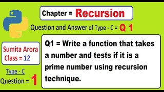 Write a function that takes a number and tests if it is a prime number using recursion technique.