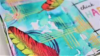 Take5 Art Journal Collaboration ~ Think happy thoughts