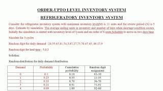 Order Up to Level Inventory system| Refrigeratory inventory system