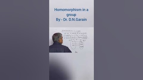 Homomorphism in Groups, by - Dr.D.N.Garain