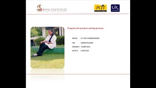 Program the product sorting process | Task 21 | Java institute