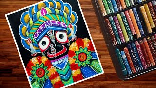 Lord Jagannath Drawing with Oil Pastels | Ratha Yatra Special Drawing screenshot 5