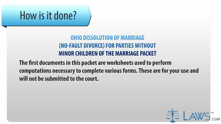 Ohio Dissolution Of Marriage No-Fault Divorce For Parties Without Minor Children