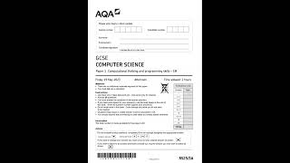 AQA GCSE Computer Science 8525 1a 2023 Paper 1 ComputATIonal Thinking And Programming