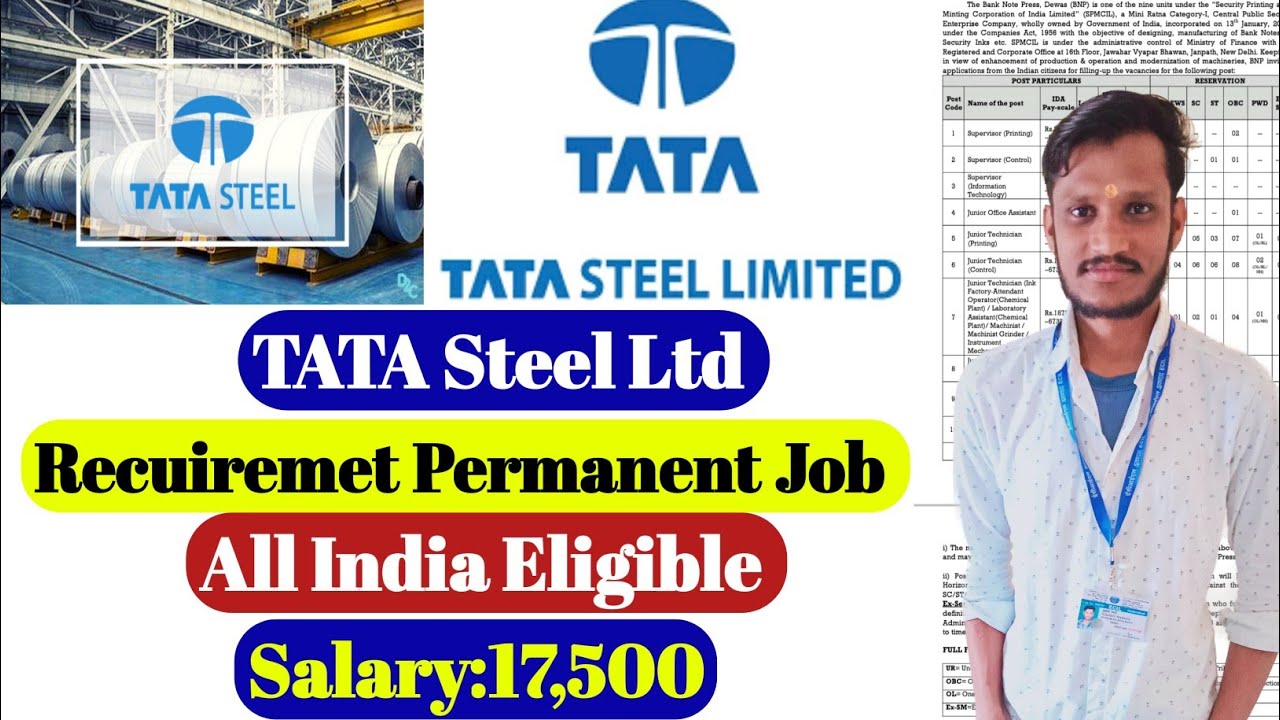 Tata Steel Ltd Permanent Job 2023 Salary 17,500 TATA STEEL NEW