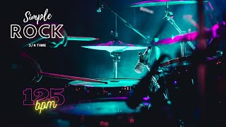 Drum Beat, Simple Rock, 3/4 Time, 125 BPM