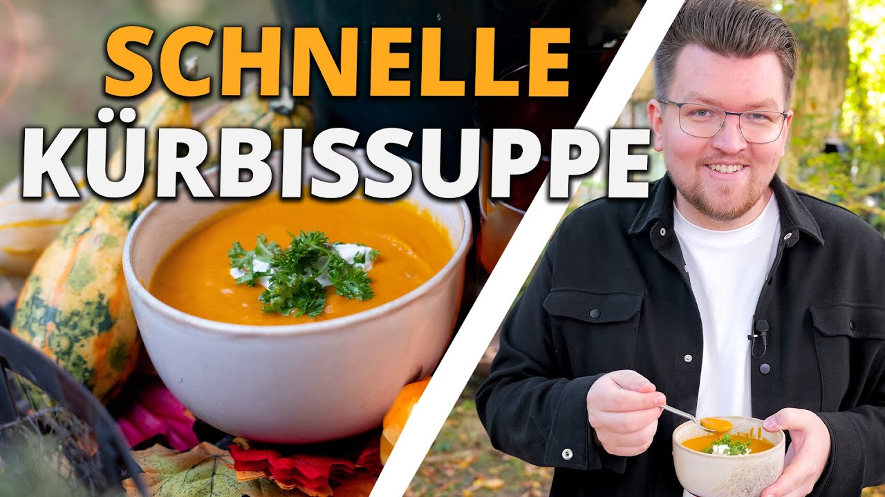 Herbst Klassiker Kürbissuppe mit Ingwer | Vorspeise | schnell & einfach | Vegan
