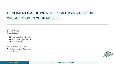 Generalized Additive Models: Allowing for some wiggle room in your models