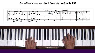 Polonaise In G Major Anh. 130 Notebook For Anna Magdelena Bach Piano Tutorial
