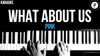 PINK - What About Us Karaoke SLOWER Acoustic Piano Instrumental Cover Lyrics