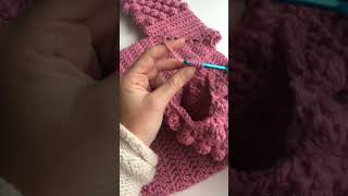 Crocheting a Baby Cardigan with Bobble Sleeves #crochet #shortscrochet #crocheting