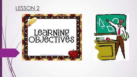 LESSON 2 Learning Objectives (Part 2)