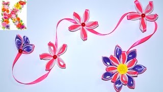 канзаши для начинающих,мастер класс своими руками,kanzashi flower tutorial