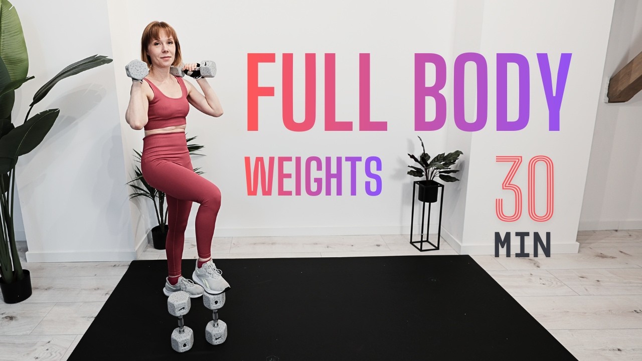 30 Min Full Body Workout | No Jumping | No Repeat | With Dumbbells ...