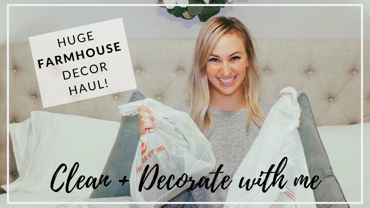 HUGE FARMHOUSE DECOR HAUL 2019 | CLEAN AND DECORATE MY BEDROOM