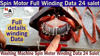 Semi Automatic Spin motor winding data | LG Washing Machine Spinner motor rewinding | At Home | N.A