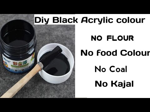 Homemade black acrylic paint / Homemade acrylic paint 