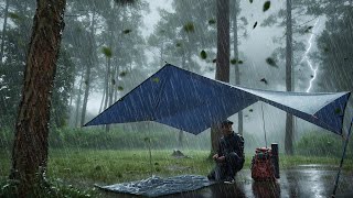 THE WORST RAIN STORM I'VE EVER EXPERIENCED ‼️ CAMPING IN HEAVY RAIN- Heavy Rain Camping