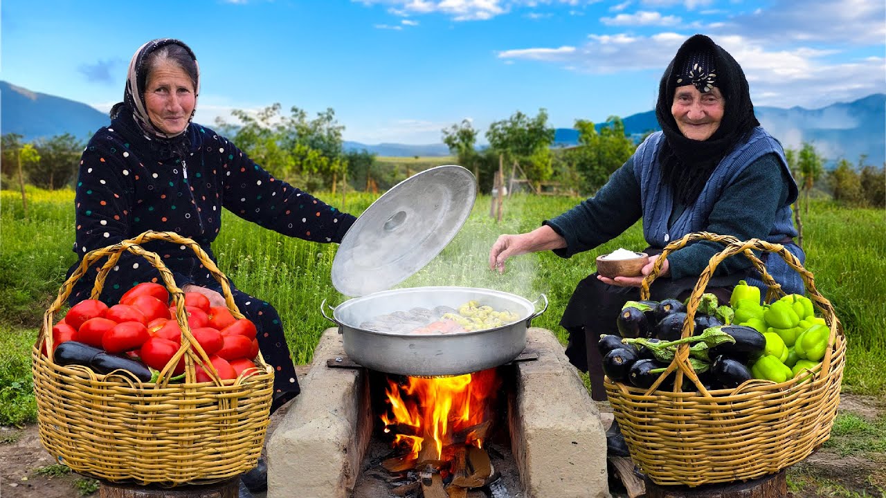 Village Life Magic: Cooking Stuffed Vegetables the Old Way
