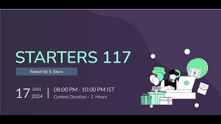 Starter 117 CodeChef | All Solution |  CPP Solution
