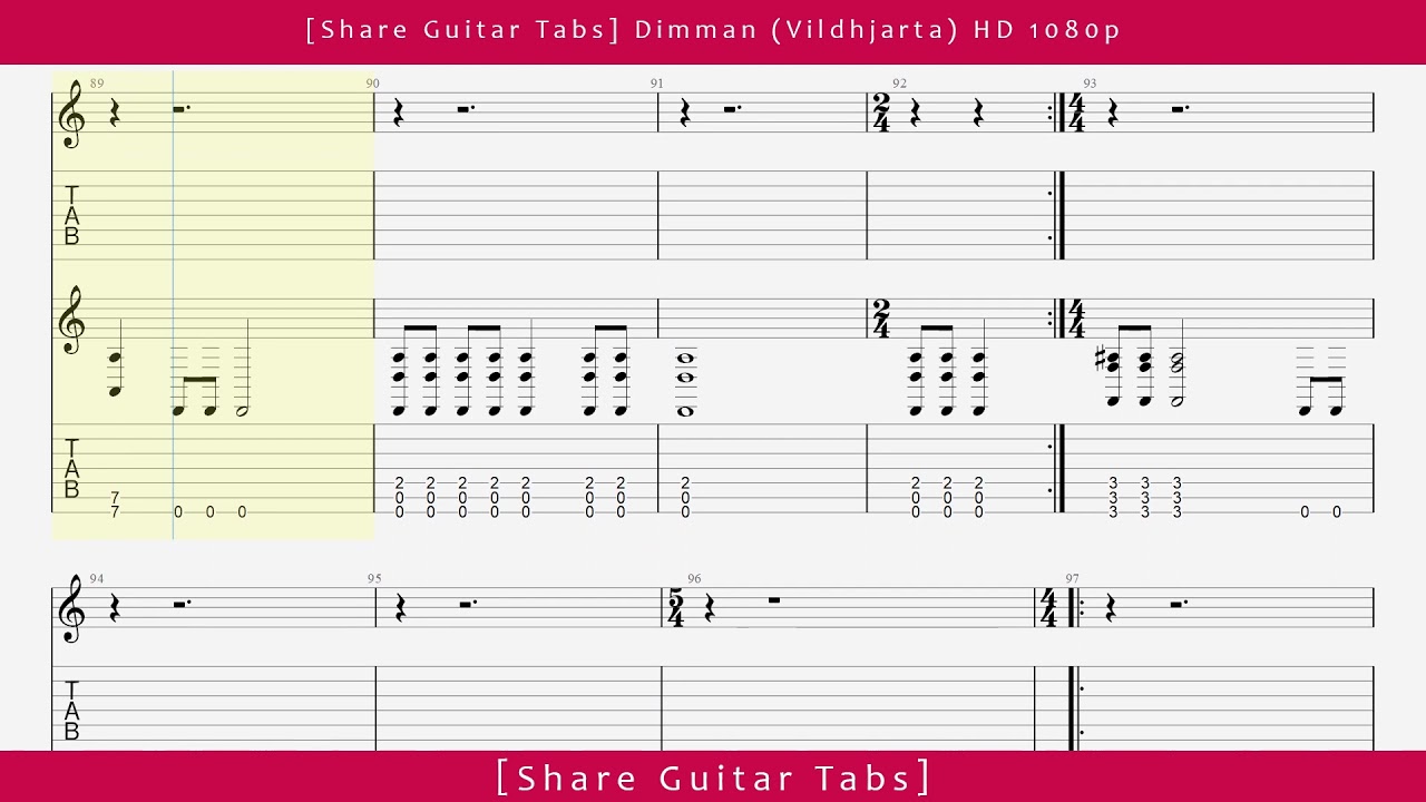 [Share Guitar Tabs] Dimman (Vildhjarta) HD 1080p