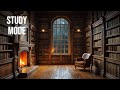 Cozy Library Fireplace Rain 🔥📚 Study Ambience for Focus & Relaxation (8 Hours)