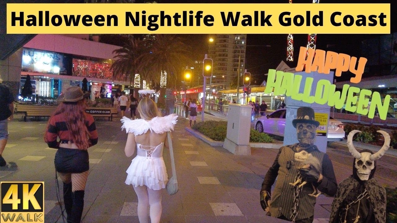 4k Nightlife Walk - Surfers Paradise - Gold Coast Australia Halloween 🎃 2025