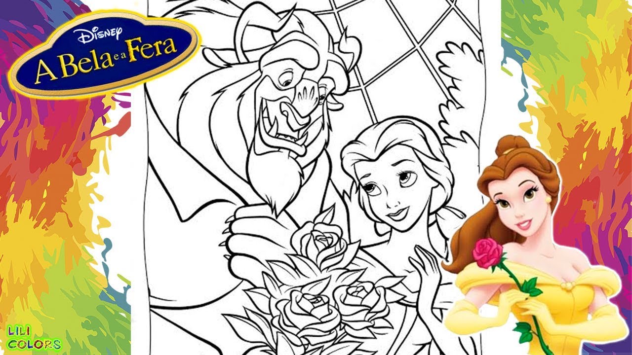 Pintar Princesas da Disney Desenhos animados Video infantil Para meninas  crianças Colorir desenhos 