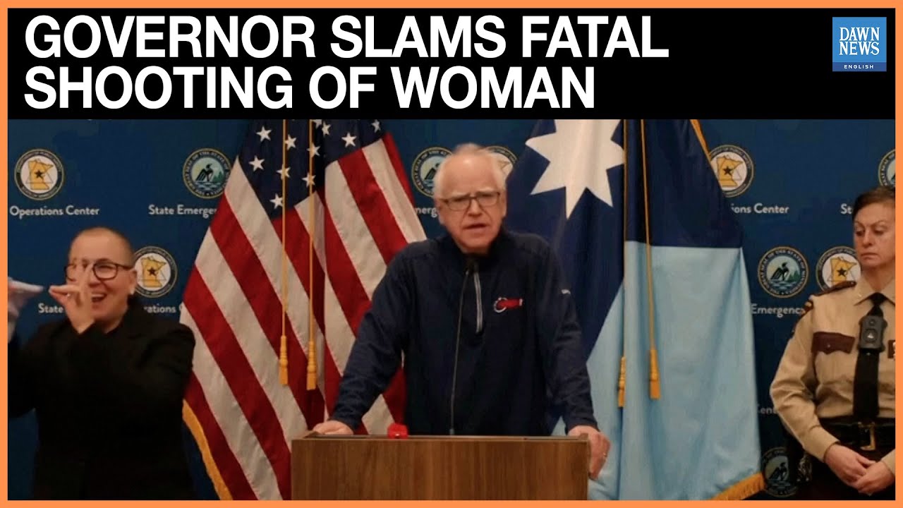 Governor Tim Walz Slams Fatal Shooting Of Woman By Immigration Agent | Dawn News English