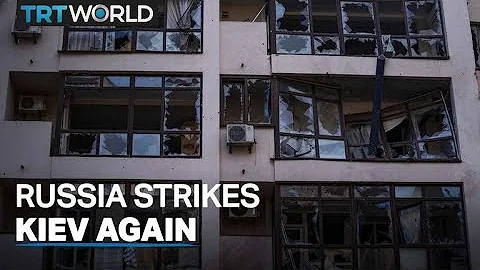 Russian missile hits a residential building in central Kiev